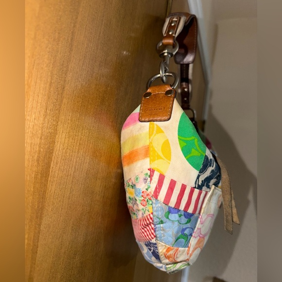 Coach Patchwork Soho Hobo Shoulder Bag Multicolor Canvas Leather Trim - Picture 6 of 16